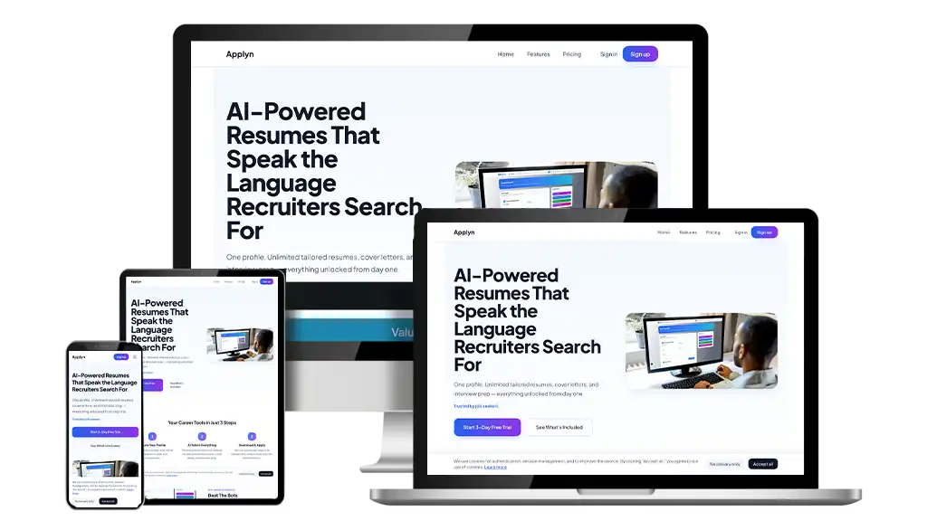 Applyn AI-powered resume builder SaaS dashboard screenshot