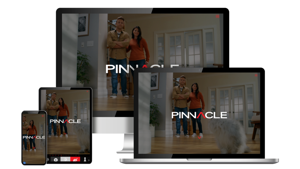 Pinnacle Advertising website displayed across desktop, tablet, and mobile devices