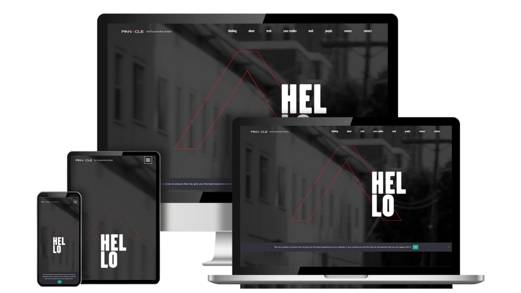 PT3 Advertising agency website displayed across desktop, tablet, and mobile devices